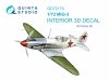 Quinta Studio QD72170 MiG-3 3D-Printed coloured Interior on decal paper (Armory) 1/72